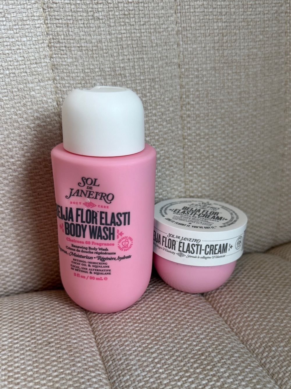 Travel Sol de Janeiro Pink Joia Flor Elasti Body Wash & Elasti-Cream Duo